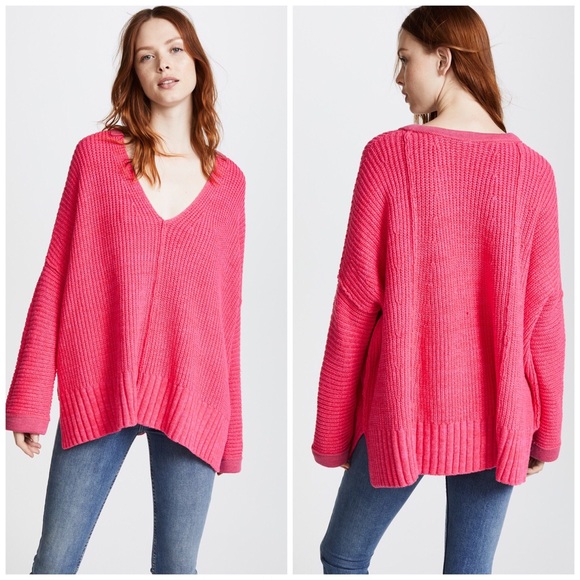 Free People Sweaters - New Free People Take Over Me Pink Pullover Sweater
